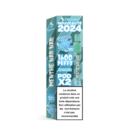 2 PODS MENTHE NARNAR 1600 PUFFS - WPUFF - LIQUIDEO